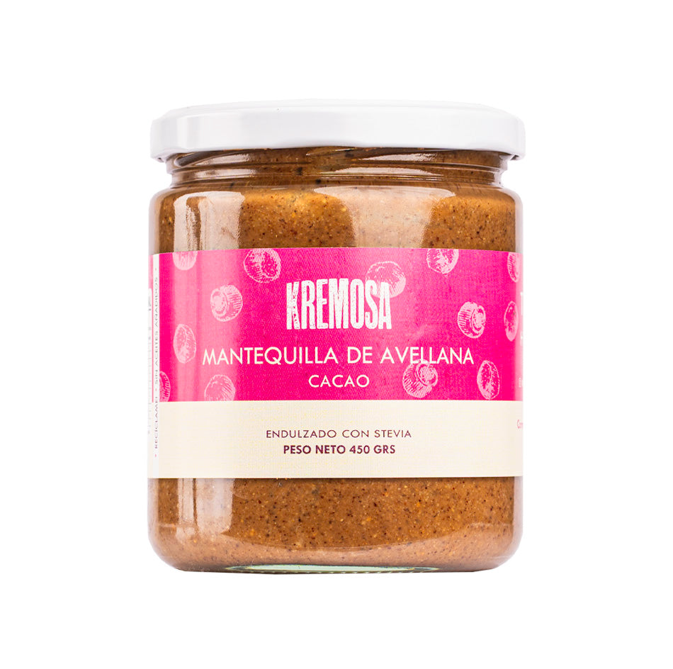 Mantequilla de Avellana Europea Cacao 450 Grs