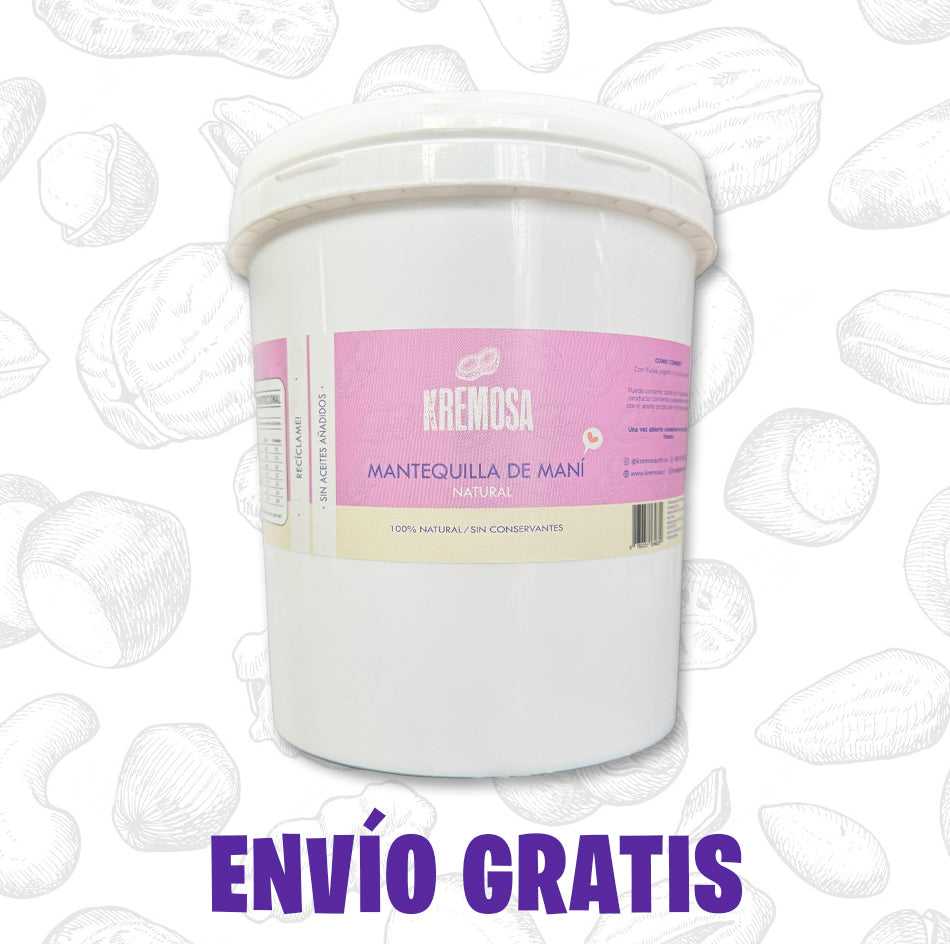 Balde Familiar 3.5 Kg Mantequilla de Maní 100% Natural + Envío Gratis