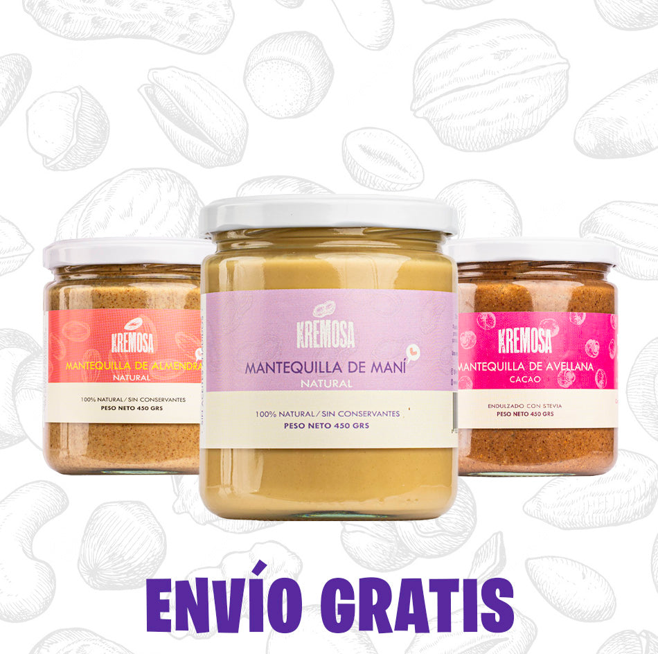 Trío Variedad (almendras- maní- avellana) + ENVÍO GRATIS