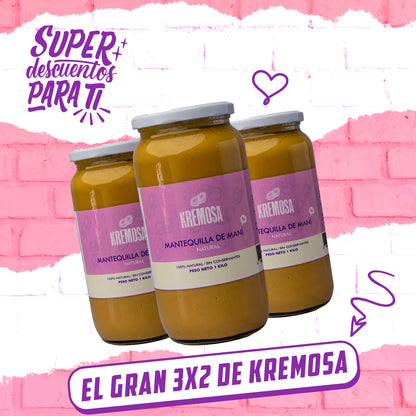 Pack Mantequilla de Maní  3x2 Formato Kilo