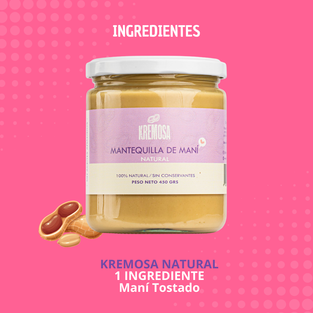 Mantequilla de Maní 100% Natural 450g - Sin Azúcar Añadida