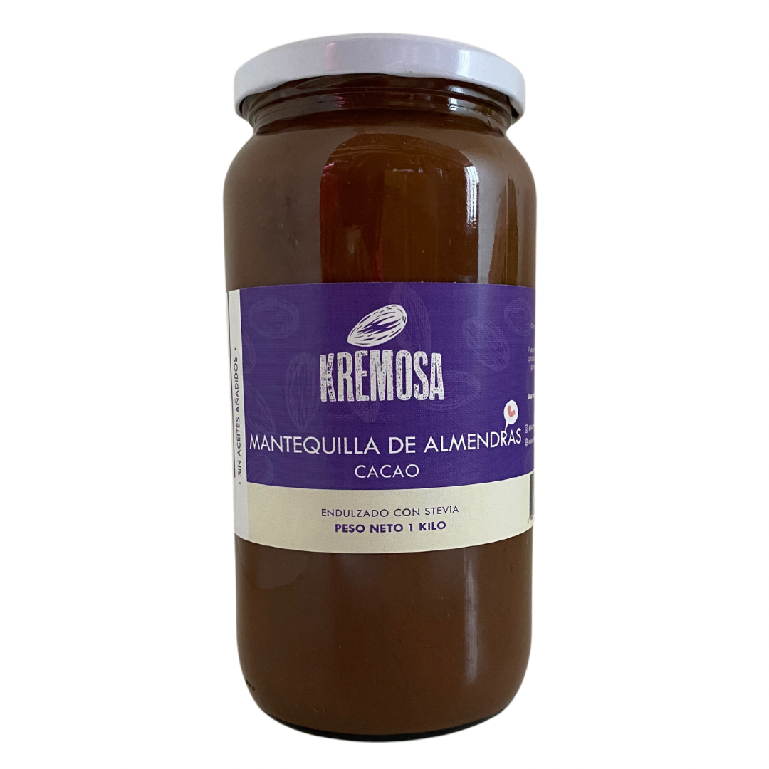 Mantequilla de Almendras Cacao PREMIUM 1 Kilo- Sin Azúcar Añadida + ENVIO GRATIS
