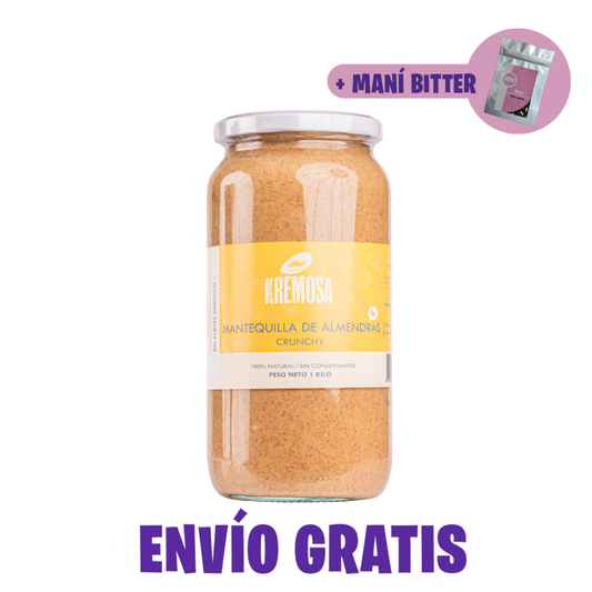Mantequilla de Almendras Crunchy 1 Kilo (PREMIUM) + Regalo + ENVIO GRATIS