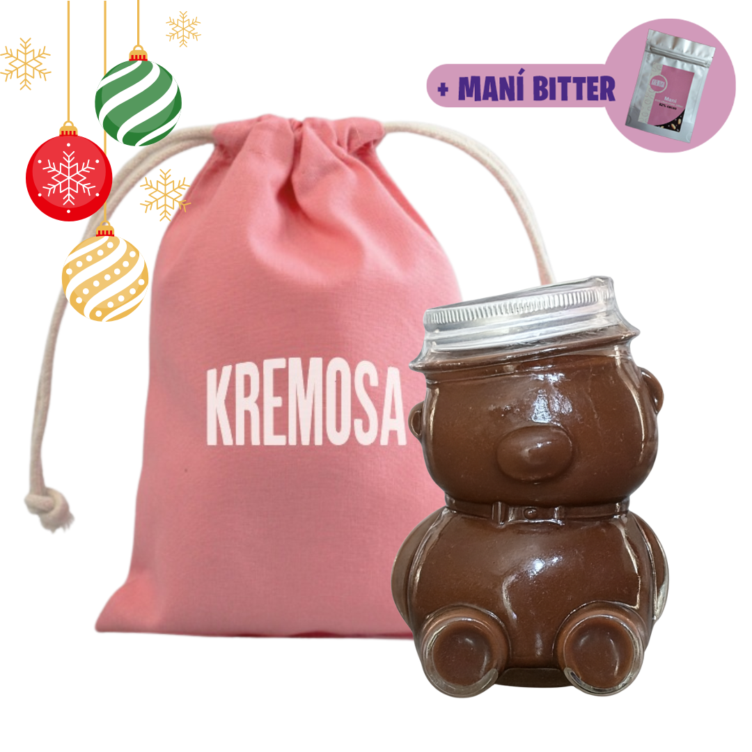 KremOSO Maní Cacao 450 Grs + Bolsita Navideña + Regalo Chocolate Bitter