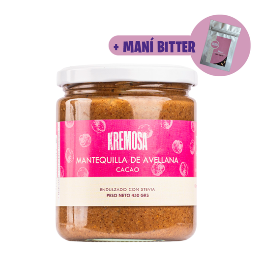 Mantequilla de Avellana Europea Cacao 450 Grs