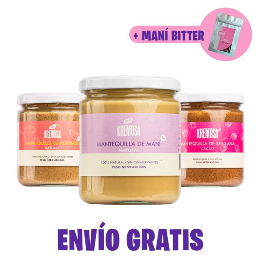 Trío Variedad (almendras- maní- avellana) + ENVÍO GRATIS