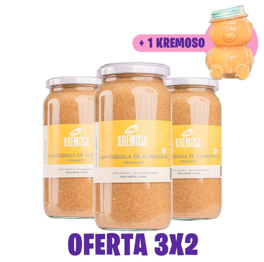 Pack 3x2 Mantequilla de Almendra Crunchy 100% Natural + ENVIO GRATIS