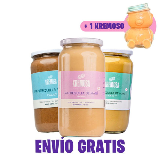 Power Pack Mantequilla de Maní Formato Kilo + 1 KremOSO + ENVÍO GRATIS