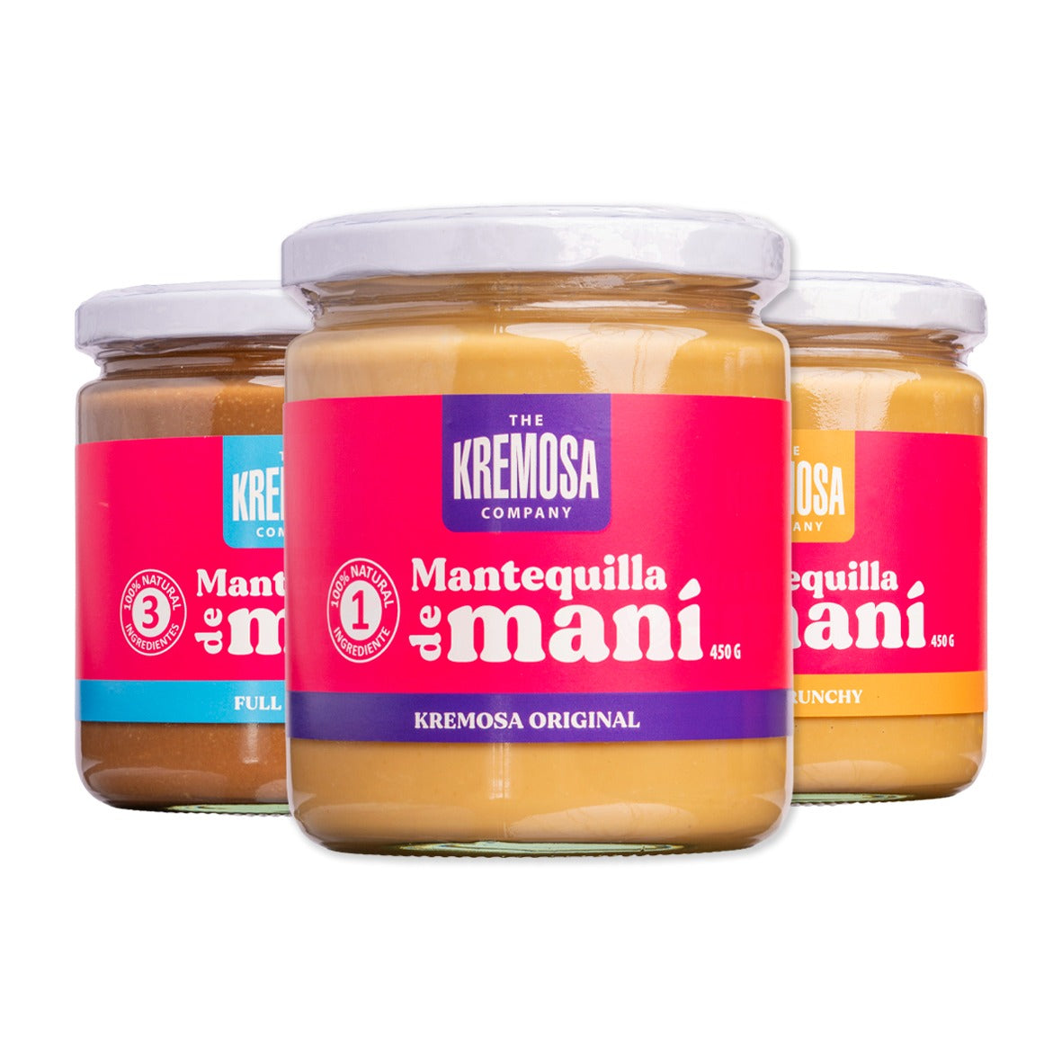Trío Mantequilla de Maní 450 Grs - Sin Azúcar Añadida +ENVÍO GRATIS