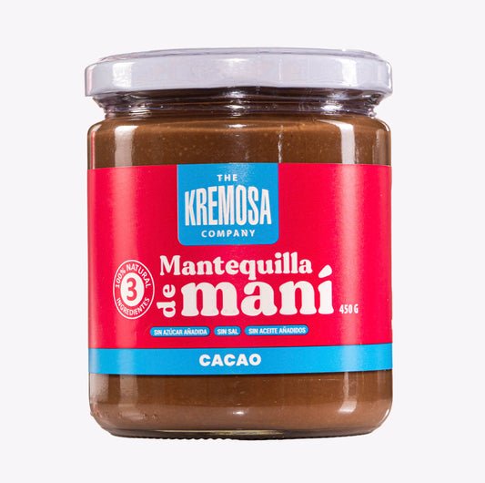 Mantequilla de Maní Kremosa® - Cacao  450 Grs PREMIUM - Sin Azúcar Añadida