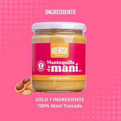 Mantequilla de Maní Crunchy 450 Grs - Sin Azúcar Añadida