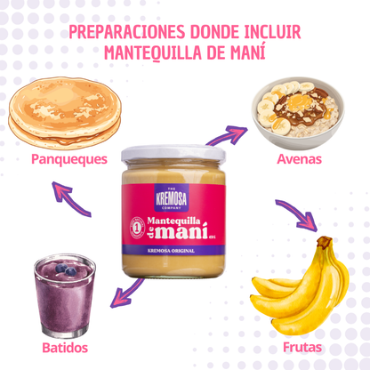 Mantequilla de Maní Natural 450 Grs - Sin Azúcar Añadida