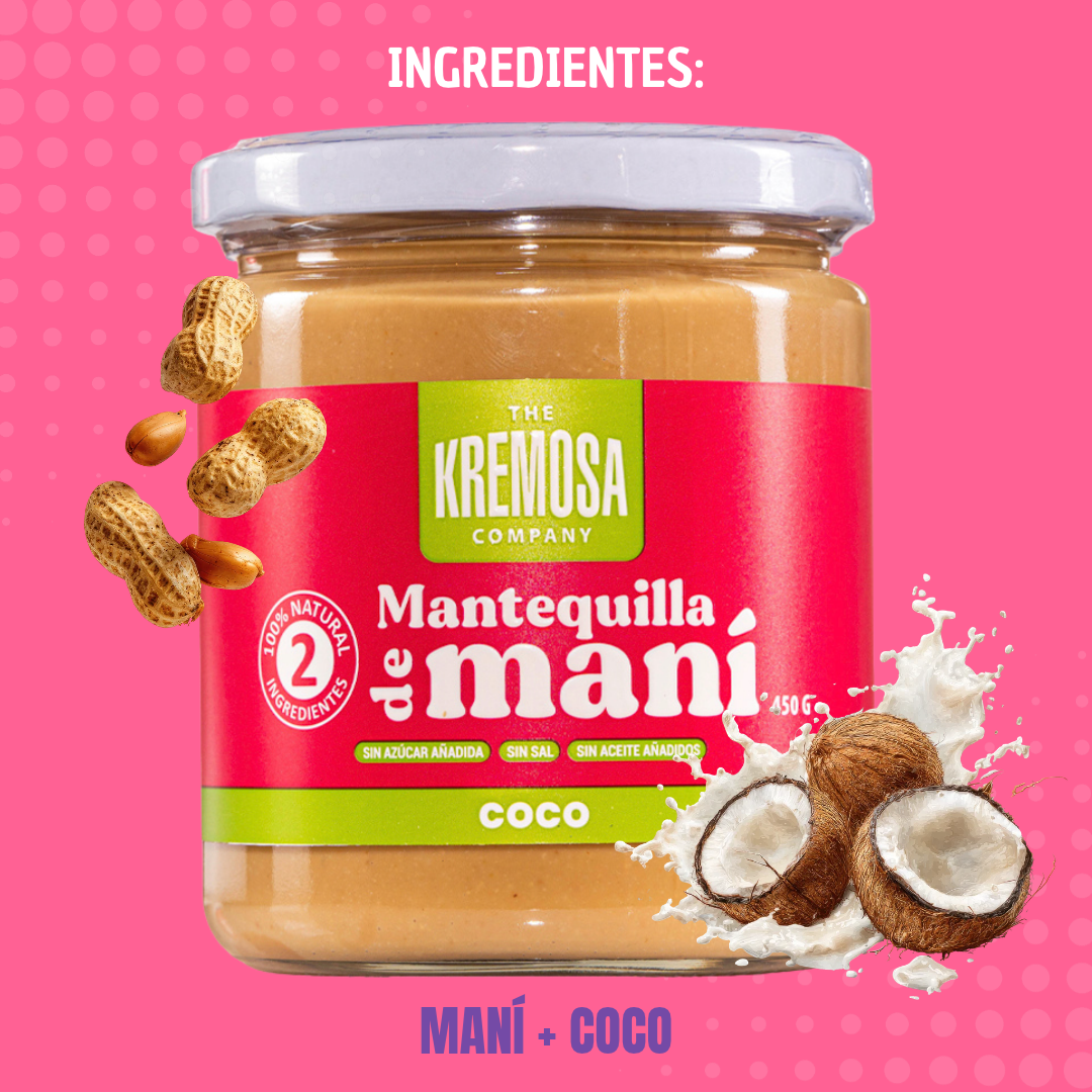 Mantequilla de Maní Coco 450 Grs- Sin Azúcar Añadida- Kremosa®