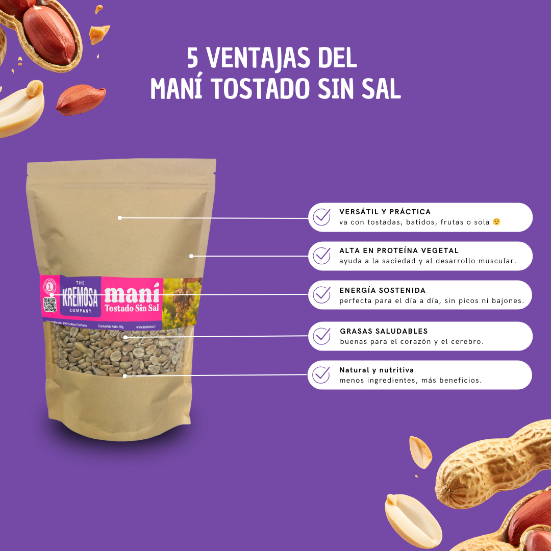 Maní Tostado Sin Sal 1 Kilo