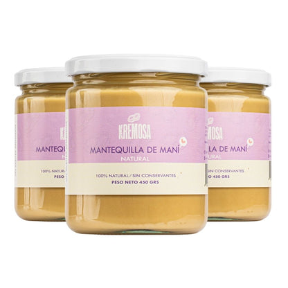 Pack Mantequilla de Maní 3x2 Formato 450 - Sin Azúcar Añadida | Kremosa