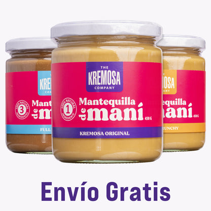 Trío Mantequilla de Maní 450 Grs - Sin Azúcar Añadida +ENVÍO GRATIS