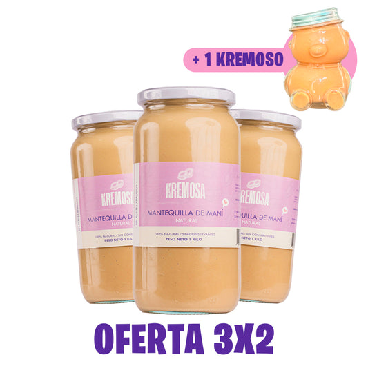 Pack Mantequilla de Maní  3x2 Formato Kilo + 1 KremOSO + ENVIO GRATIS