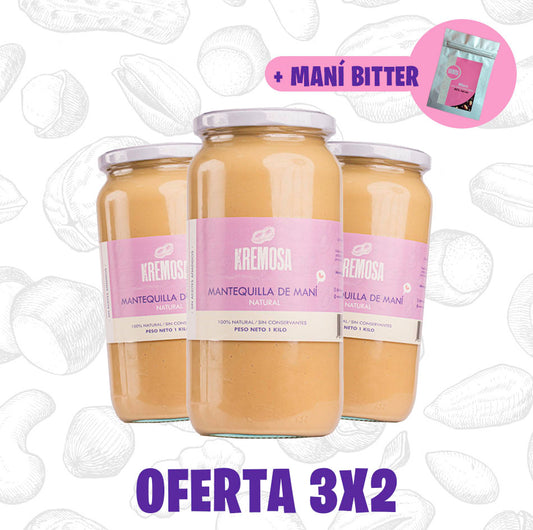 Pack Mantequilla de Maní  3x2 Formato Kilo + Regalo + ENVIO GRATIS