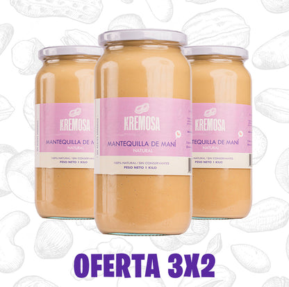 Pack Mantequilla de Maní  3x2 Formato Kilo