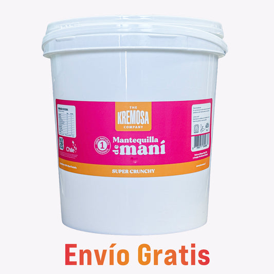Balde Mantequilla de Maní Crunchy 3.5 Kg 100% Natural - Sin Azúcar Añadida + ENVíO GRATIS