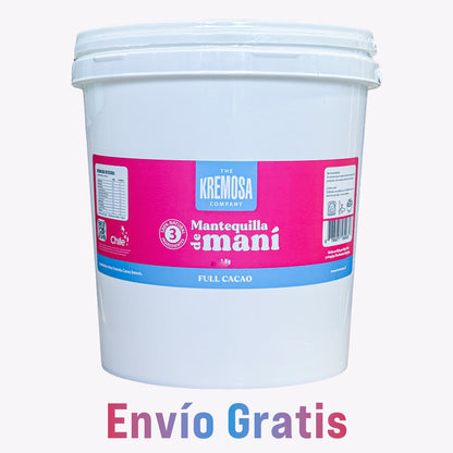 Balde Mantequilla de Maní Cacao PREMIUM 3.5 Kg 100% Natural - Sin Azúcar Añadida + ENVíO GRATIS