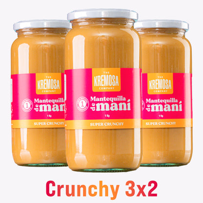 3x2 Mantequilla de Maní Crunchy  - Formato Kilo - Sin Azúcar Añadida + Envío Gratis