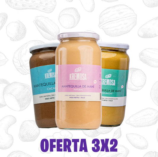 Kremosa Power Pack 3x2 Mantequilla de Maní 1 Kilo