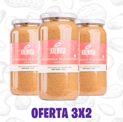Pack 3x2 Mantequilla de Almendra Natural 100% Natural + Regalo + ENVIO GRATIS