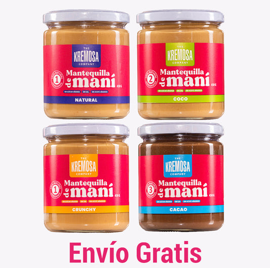 Pack Full Maní 450 Grs c/u - Sin Azúcar Añadida - Kremosa® - ENVÍO GRATIS