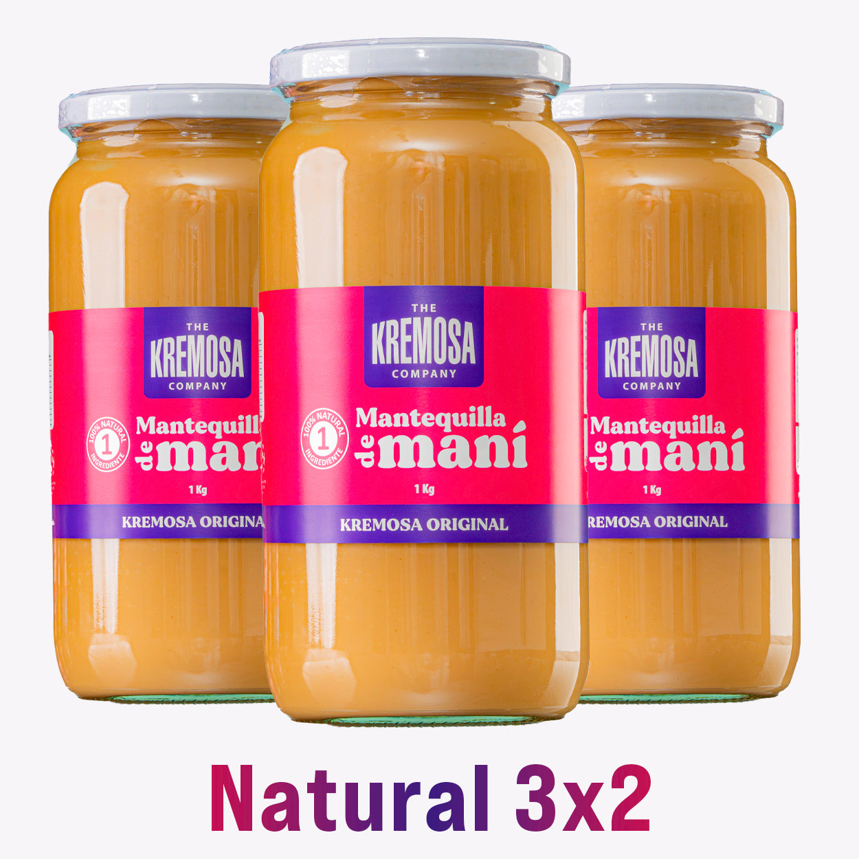 3x2 Mantequilla de Maní Natural 3 Kilos -Sin Azúcar Añadida + Envío Gratis