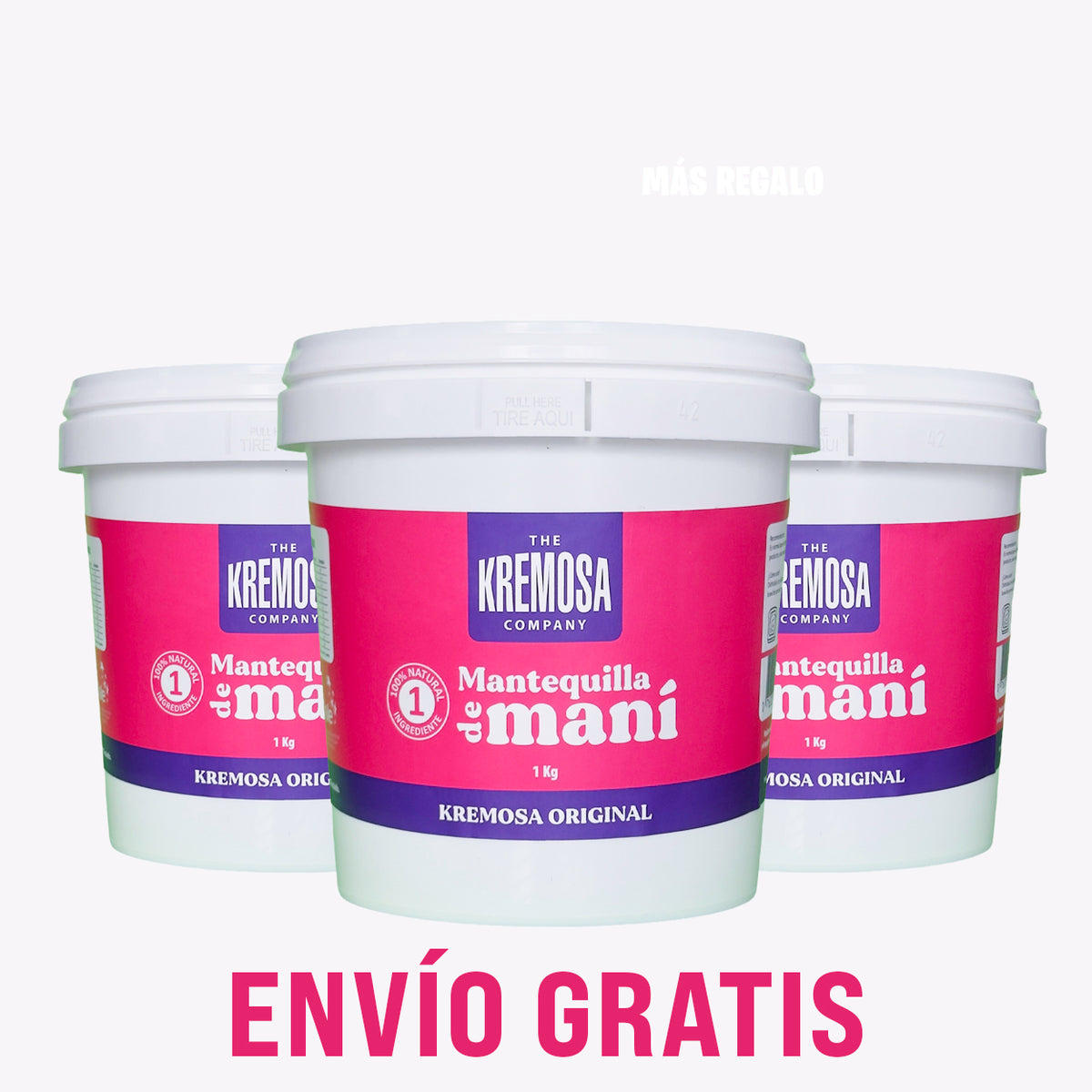 Pack Mantequilla de Maní Natural 3 Kilos -Sin Azúcar Añadida + Envío Gratis