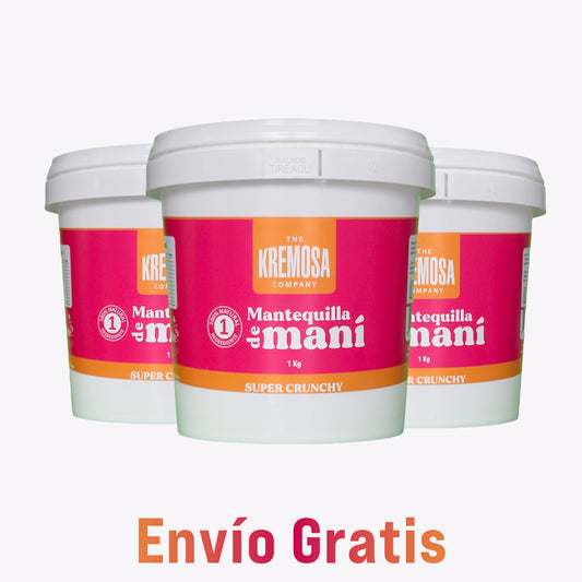 3x2 Mantequilla de Maní Crunchy - Formato Kilo - Sin Azúcar Añadida + Envío Gratis
