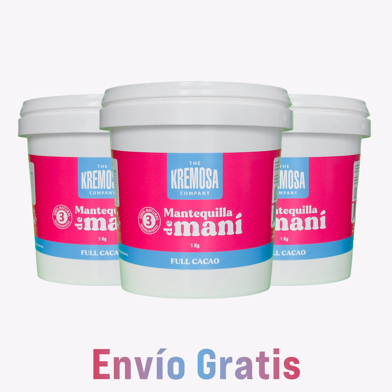 Pack Mantequilla de Maní Cacao 3 Kilos -Sin Azúcar Añadida + Envío Gratis