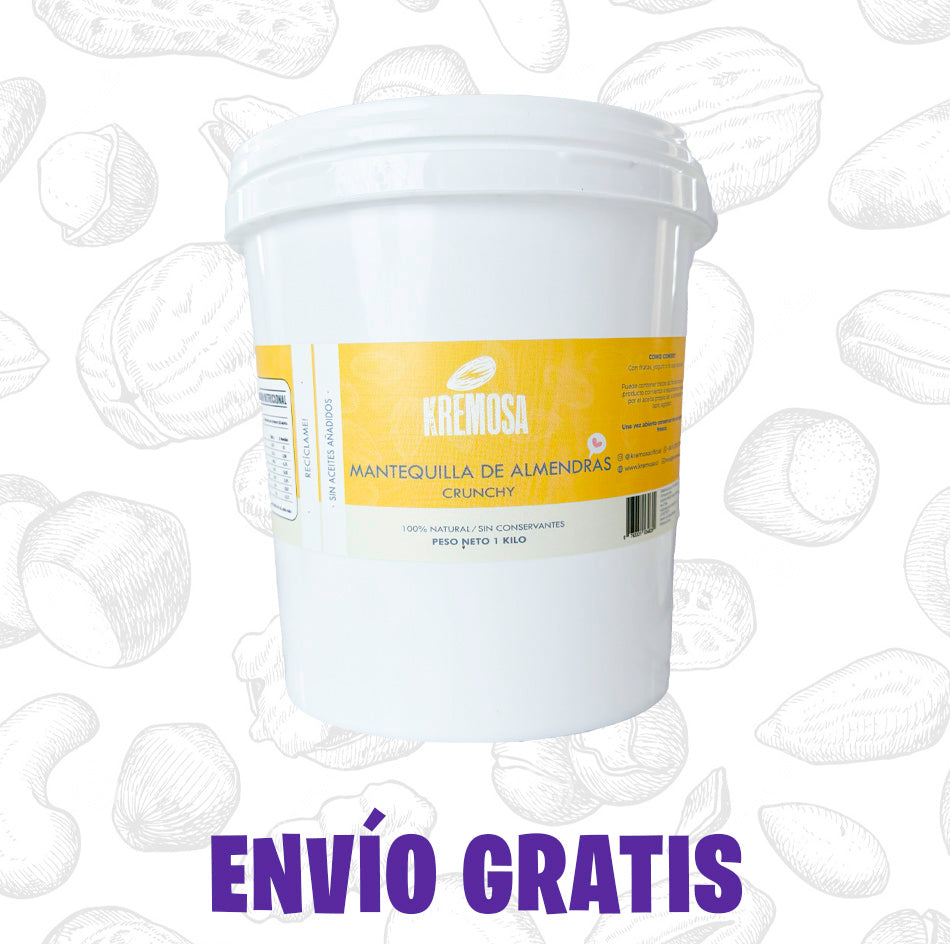 Balde Mantequilla de Almendra Crunchy 3.5 Kg-Sin Azúcar Añadida  + ENVÍO GRATIS